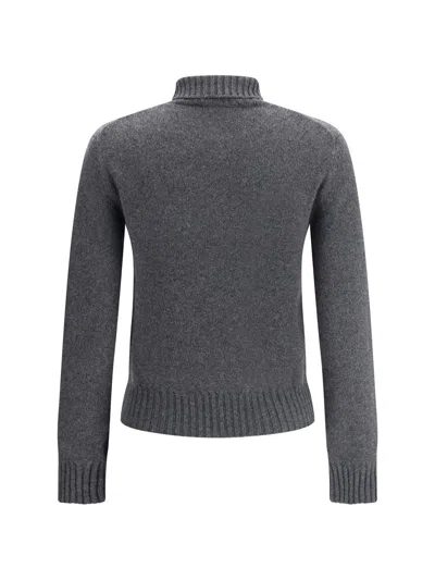 Ami Alexandre Mattiussi Cropped Cashmere Blend Turtleneck Sweater With Ribbed Detailing In Gray