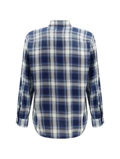 Dsquared2 Checked Pattern Shirt With Pockets And Collar In Blue