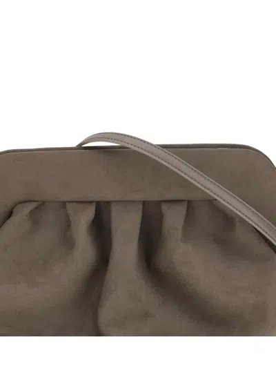 Themoirè Medium Bios Clutch Colour Mud Suede Effect In Brown