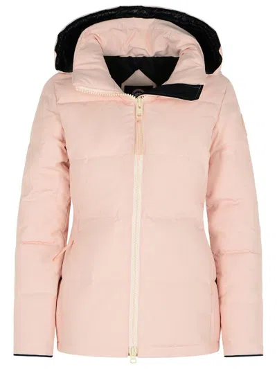 Canada Goose Hooded Quilted Jacket Side Pockets In Pink