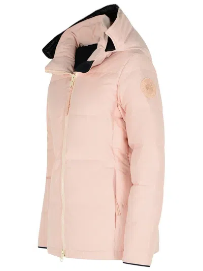 Canada Goose Hooded Quilted Jacket Side Pockets In Pink