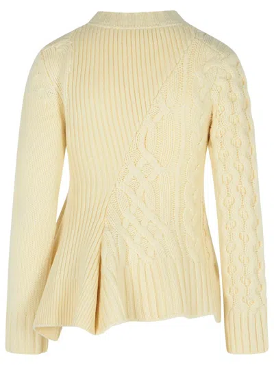 Sacai Ivory Wool Sweater In Neutral