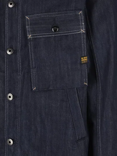 G-star Raw Mosa Patch-pocket Button Shirt In Blue