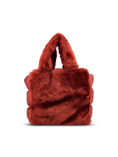 Herno Faux-fur Logo-embellishment Tote Bag In Brown