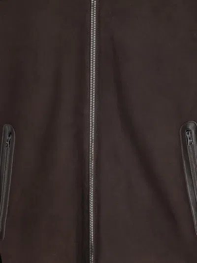 Herno Jacket In Lamb Shearling In Brown