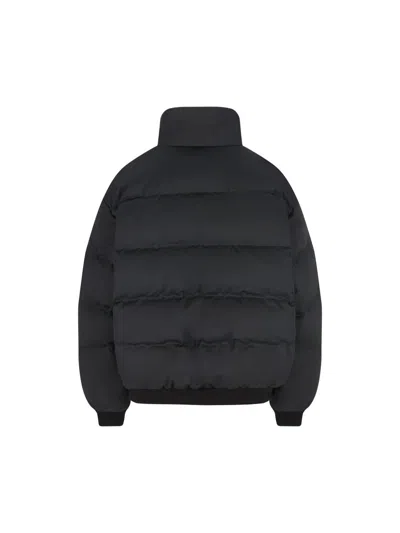 Prada High Collar Long Sleeve Cotton Coat In Black