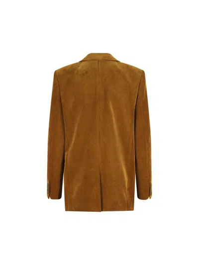 Saint Laurent Jacket In Corduroy In Brown