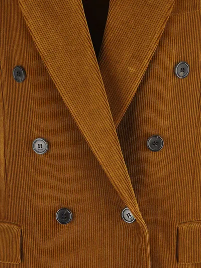Saint Laurent Jacket In Corduroy In Brown