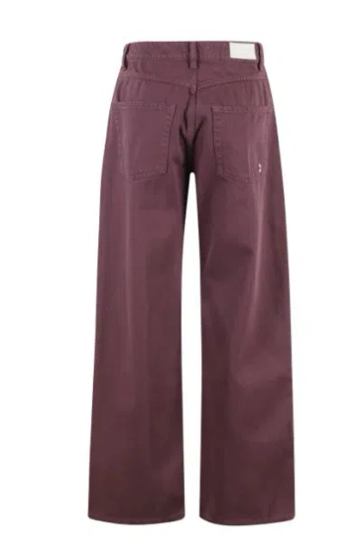 Icon Denim Jeans With Belt Loops In Burgundy