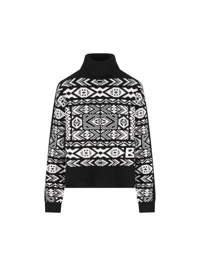 Bogner Nadin Roll-neck Patterned Sweater In Black