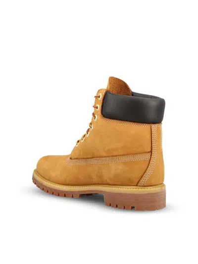 Timberland Rugged Tan Leather Boots With Padded Collar In Neutral