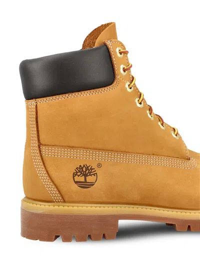 Timberland Rugged Tan Leather Boots With Padded Collar In Neutral