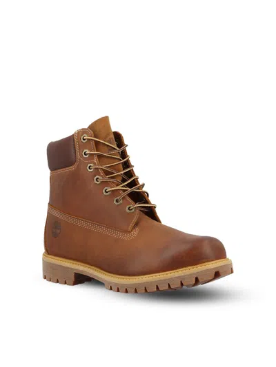Timberland Brown Water-proof Boots With Logo In Leather Man In Brown