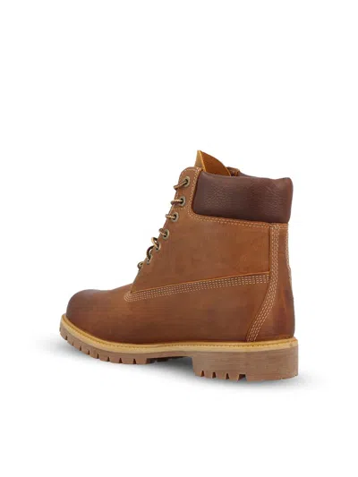 Timberland Brown Water-proof Boots With Logo In Leather Man In Brown