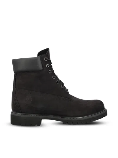 Timberland Brlack Water-proof Boots With Logo Plate In Black
