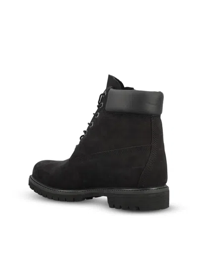 Timberland Brlack Water-proof Boots With Logo Plate In Black