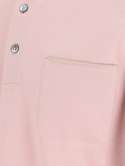 Zegna Short-sleeved Buttoned Polo Shirt In Pink