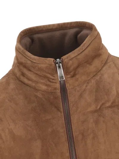 Zegna Quilted Waistcoats In Brown