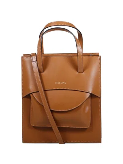 Hidesins Mini Leather Bag Adjustable Strap In Brown