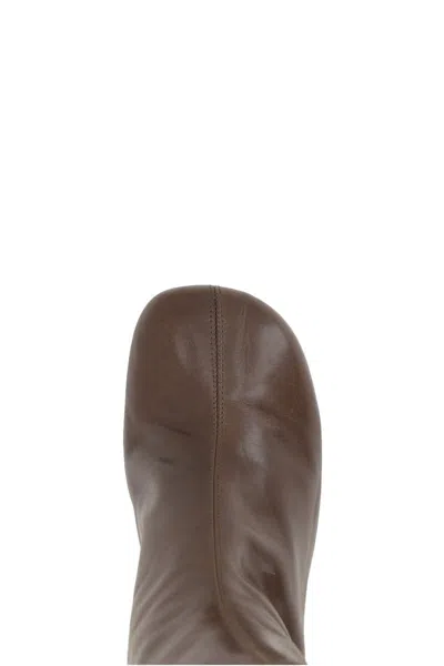 Lemaire Ankle Boots With Block Heel And Round Toe In Brown