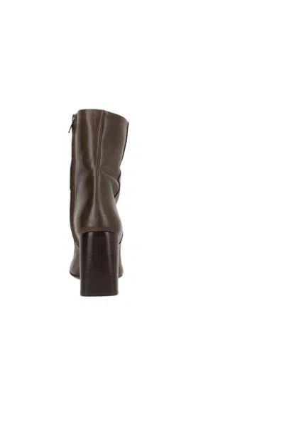 Lemaire Ankle Boots With Block Heel And Round Toe In Brown