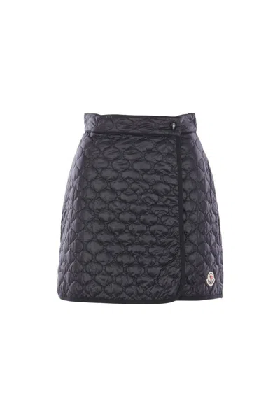 Moncler Padded Mini Skirt With Quilted Pattern. In Gray