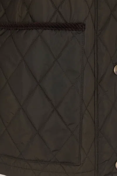 Burberry Quilted Country Jacket Corduroy Collar In Green