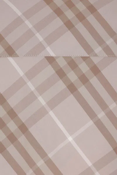 Burberry Women Beige Shirt With Pointed Collar And All-over Check Motif In Cotton Woman In Multi