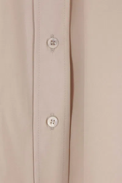 Brunello Cucinelli Monili Detail Curved Hem Shirt In Neutral