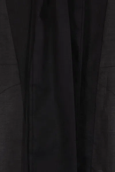 The Latest Attached-scarf Buttoned Shirt In Black