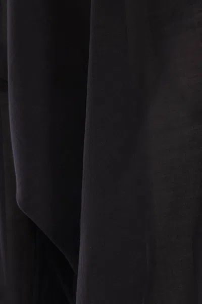 The Latest Attached-scarf Buttoned Shirt In Black