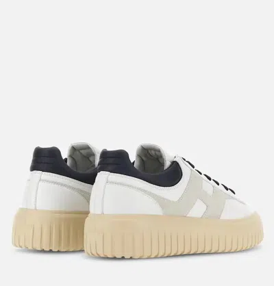 Hogan Lace-up White Sneakers With Logo Patch In White