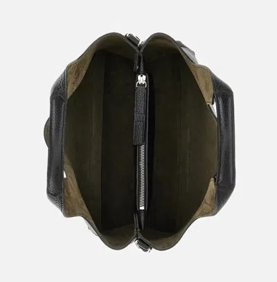 Hogan Shopping Bag In Textured Leather In Black