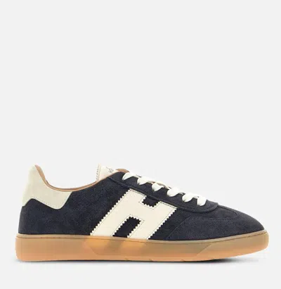Hogan H327 Lace-up Sneakers With Contrasting Logo In Blue