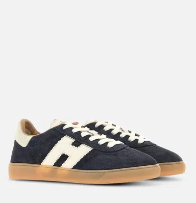 Hogan H327 Lace-up Sneakers With Contrasting Logo In Blue