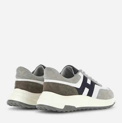 Hogan Suede And Smooth Leather Hyperlight Sneakers Shoes In Gray