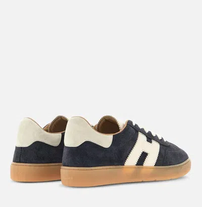 Hogan H327 Lace-up Sneakers With Contrasting Logo In Blue