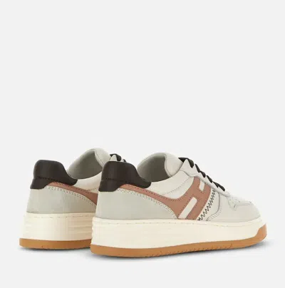 Hogan Sneakers With Perforated Toe Box And Contrasting Accents In Neutral