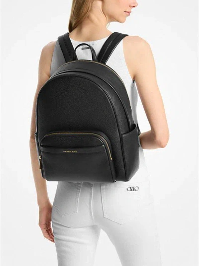 Michael Kors Black Lamb Leather Backpack In Black