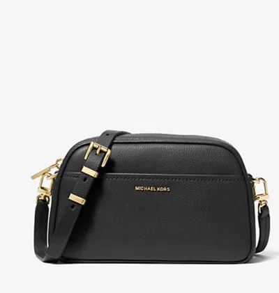Michael Kors Rectangular Black Hammered Leather Shoulder Bag In Black