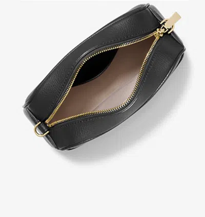 Michael Kors Rectangular Black Hammered Leather Shoulder Bag In Black
