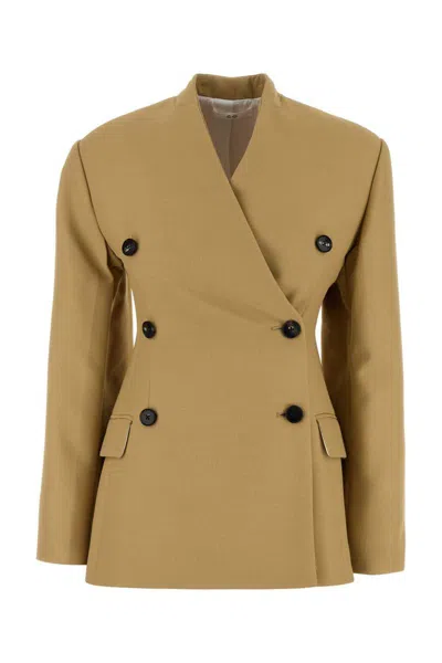 Co Beige Visse Blend Blazer In Brown