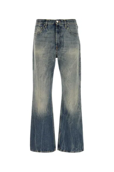 1989 Studio Denim Pants With Belt Loops And Faded Wash In Blue
