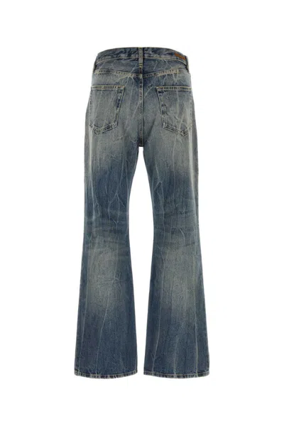 1989 Studio Denim Pants With Belt Loops And Faded Wash In Blue
