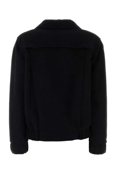 Alessandra Rich Black Boucle Oversize Bomber Jacket In Black