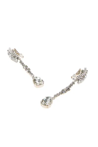 Alessandra Rich Embellished Metal Earrings In White