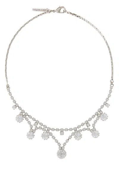 Alessandra Rich Crystal-embellished Choker Necklace In White