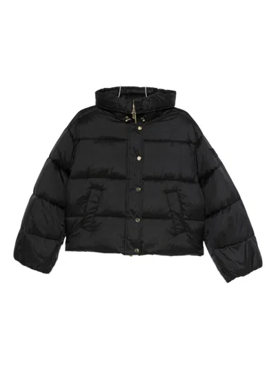 Pinko Hooded Puffer Jacket In Black