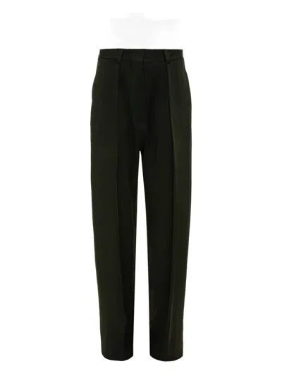 Victoria Beckham Pleated Wide-leg Trousers In Black