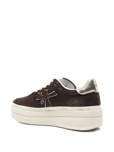Premiata Suede Platform Sneakers In Brown